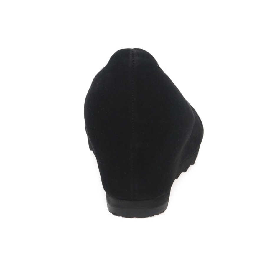 Gabour | Escarpins Compensés Modernes Exclusifs En Daim Noir Pour Femme